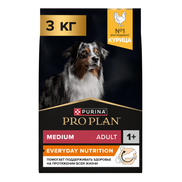 Корм для собак Pro Plan Everyday Nutrition для средних пород, с курицей сух. 3кг