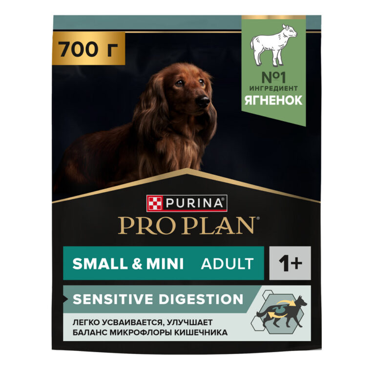 Корм для собак Pro Plan Sensitive Digestion для мелких пород с чув. пищ, ягненок сух. 700г