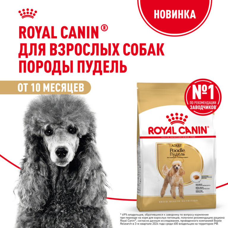 Корм для собак ROYAL CANIN Poodle для породы пудель от 10 месяцев сух. 3кг