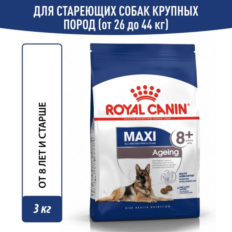 Корм для собак ROYAL CANIN Size Maxi Ageing для крупных пород старше 8 лет сух. 3кг — цена и наличие Корм для собак ROYAL CANIN Size Maxi Ageing для крупных пород старше 8 лет сух. 3кг
