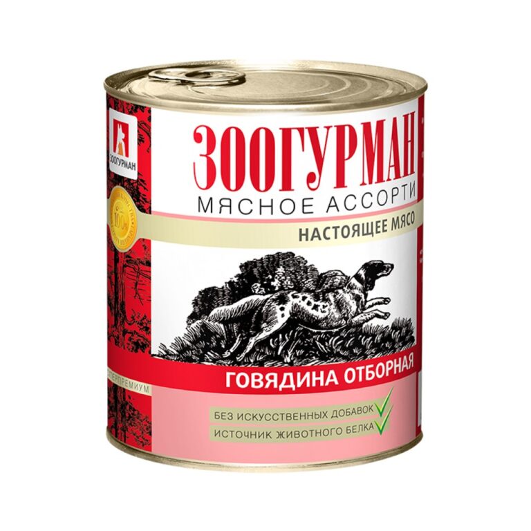 Корм для собак Зоогурман Мясное ассорти говядина отборная банка 750г — цена и наличие Корм для собак Зоогурман Мясное ассорти говядина отборная банка 750г