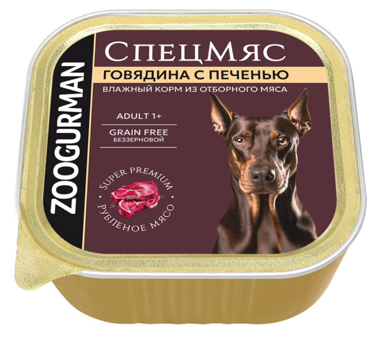 Корм для собак Зоогурман Спецмяс говядина с печенью ламист. 300г Корм для собак Зоогурман Спецмяс говядина с печенью ламист. 300г