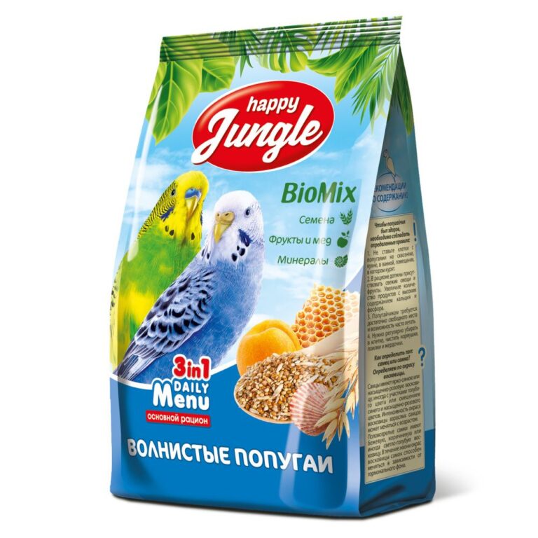 Корм для волнистых попугаев HAPPY JUNGLE 500г Корм для волнистых попугаев HAPPY JUNGLE 500г