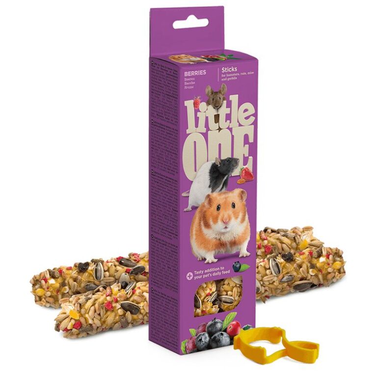 Лакомство для грызунов Little one Палочки для хомяков, крыс, мышей и песчанок с ягодами 2х60г