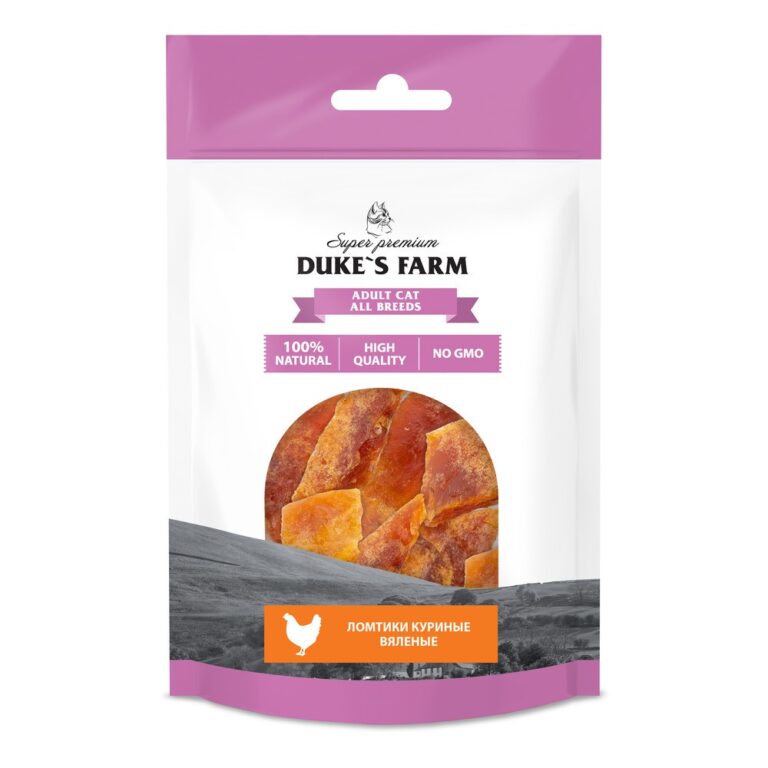 DUKE'S FARM Лакомство для кошек DUKE’S FARM Куриные ломтики вяленые 30г — цена и наличие DUKE'S FARM Лакомство для кошек DUKE’S FARM Куриные ломтики вяленые 30г
