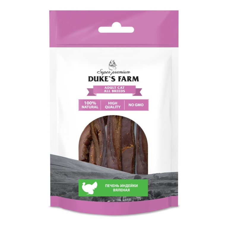 Лакомство для кошек DUKE’S FARM Печень индейки вяленая 30г