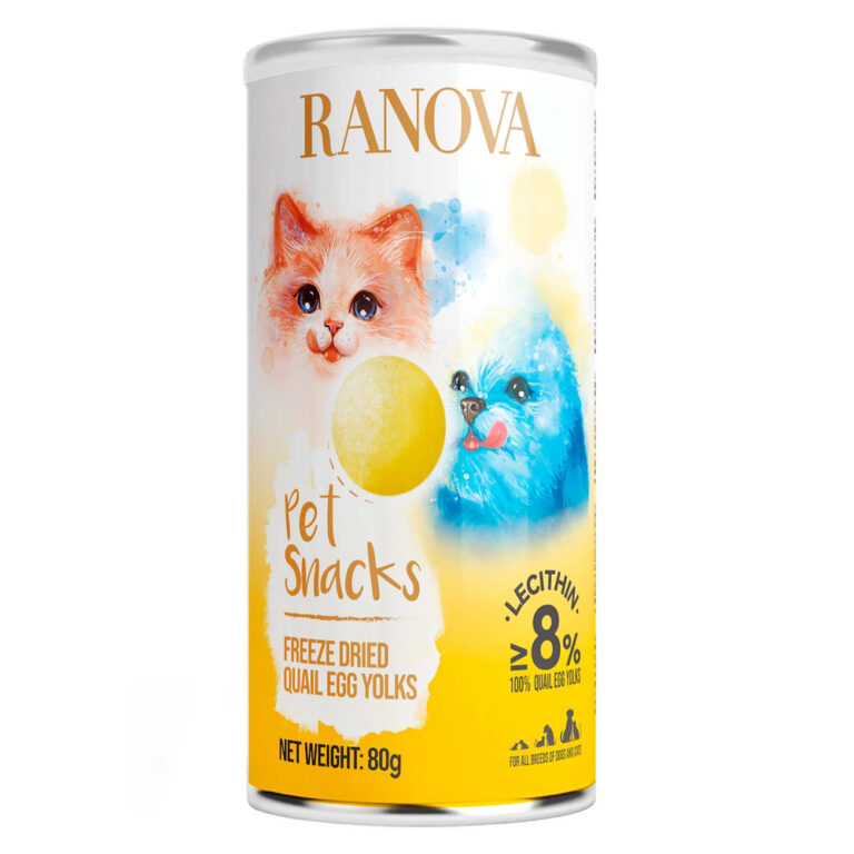 Лакомство для кошек и собак RANOVA Сублимированный желток перепелиного яйца, 80г Лакомство для кошек и собак RANOVA Сублимированный желток перепелиного яйца, 80г