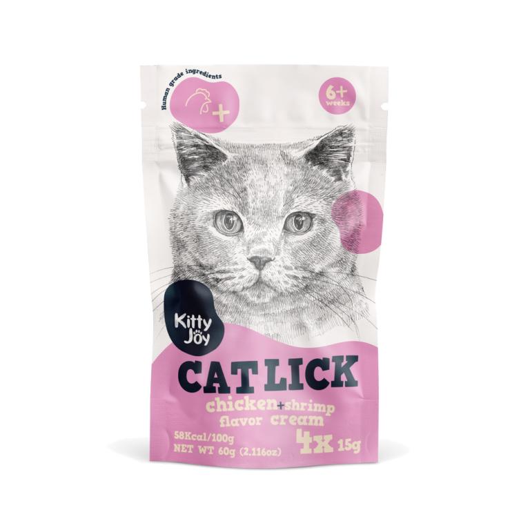 Лакомство для кошек KITTY JOY Крем-пюре из курицы и креветок 4х15г