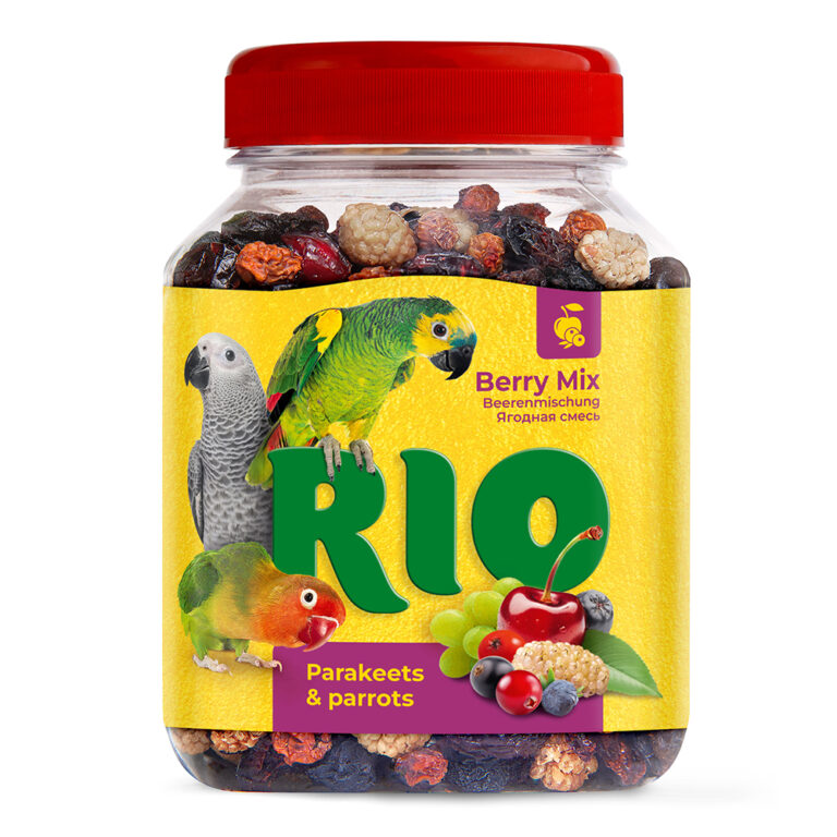 Лакомство для птиц RIO Ягодная смесь для средних и крупных попугаев, 190г