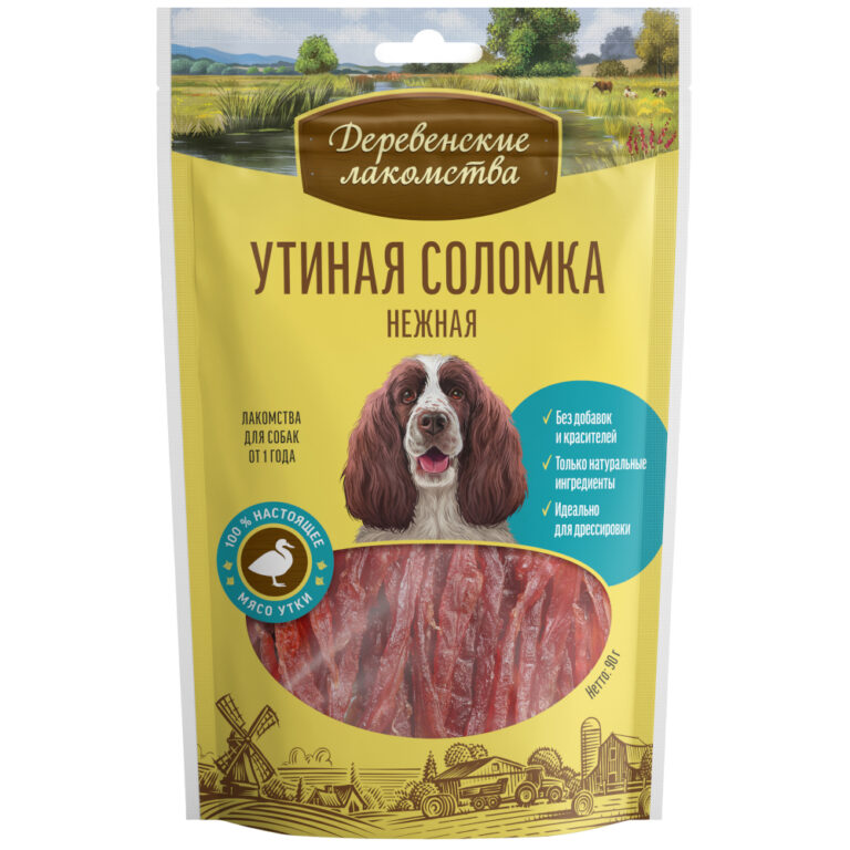 Лакомство для собак ДЕРЕВЕНСКИЕ ЛАКОМСТВА Утиная соломка нежная, 90г — цена и наличие Лакомство для собак ДЕРЕВЕНСКИЕ ЛАКОМСТВА Утиная соломка нежная, 90г