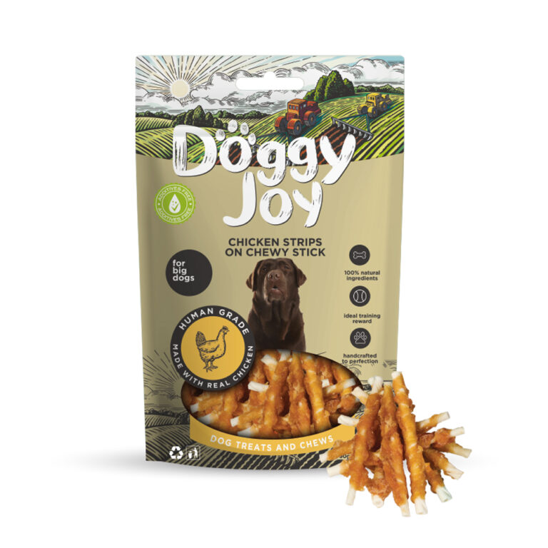 Лакомство для собак DOGGY JOY 50850 для крупных пород Куриные полоски на жевательной палочке 90г — цена и наличие Лакомство для собак DOGGY JOY 50850 для крупных пород Куриные полоски на жевательной палочке 90г
