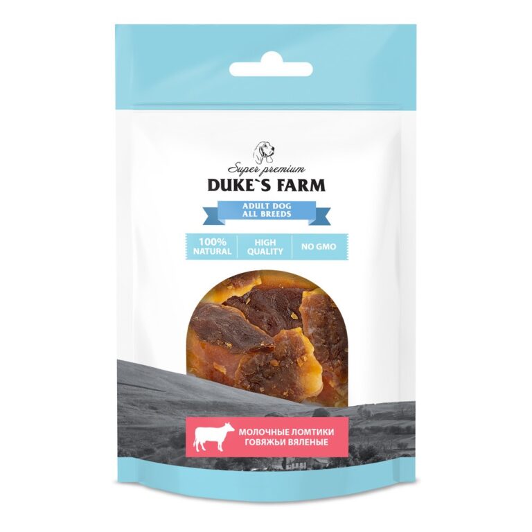 DUKE'S FARM Лакомство для собак DUKE’S FARM Говяжьи молочные ломтики вяленые 50г