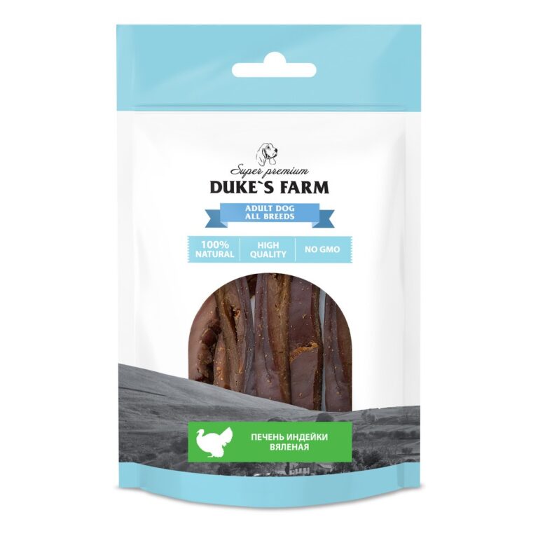 Лакомство для собак DUKE'S FARM Печень индейки вяленая 40г Лакомство для собак DUKE’S FARM Печень индейки вяленая 40г