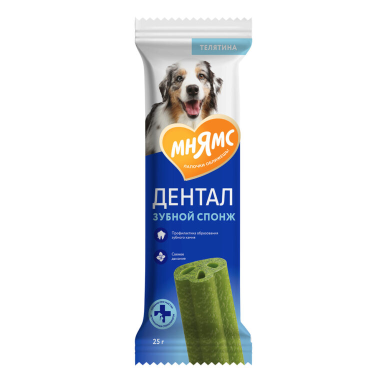 Лакомство для собак МНЯМС Dental Зубные спонжи с эвкалиптом 25г