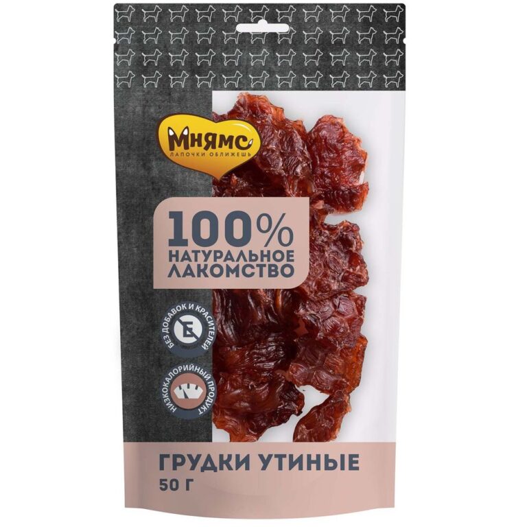 Лакомство для собак МНЯМС Грудки утиные 50г