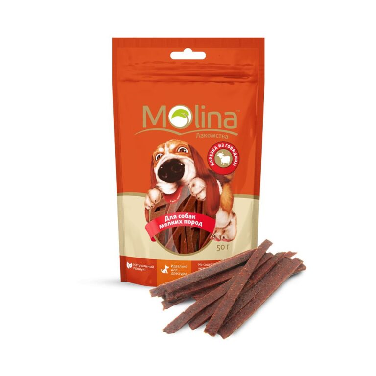 Лакомство для собак Molina для мелких пород Нарезка из говядины 50г