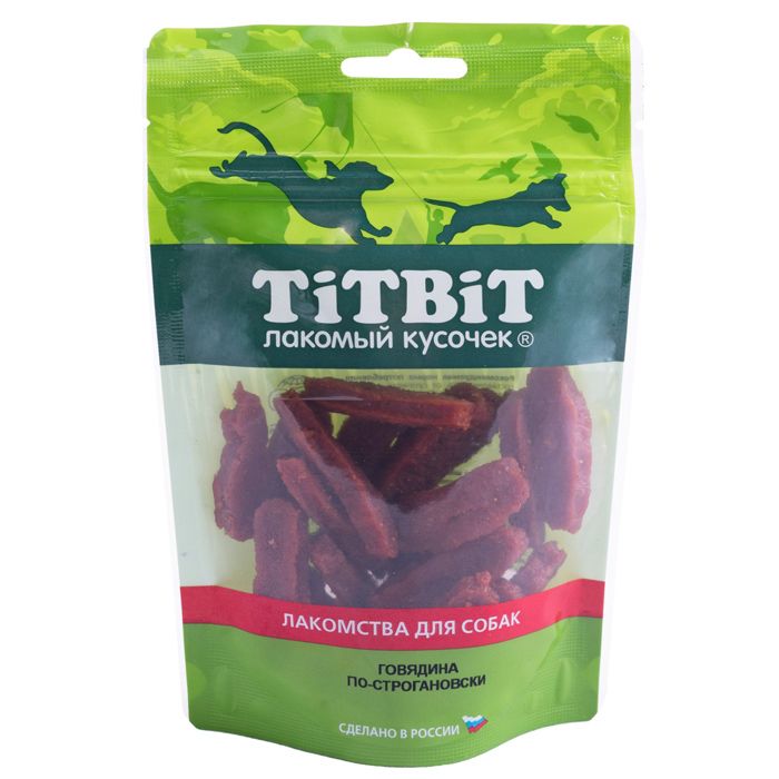 Лакомство для собак TITBIT Говядина по-строгановски (золотая коллекция) 80г — цена и наличие Лакомство для собак TITBIT Говядина по-строгановски (золотая коллекция) 80г