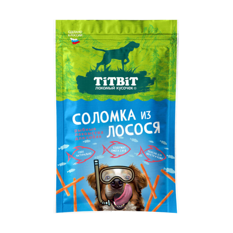 Лакомство для собак TITBIT Соломка из лосося 80г — цена и наличие Лакомство для собак TITBIT Соломка из лосося 80г