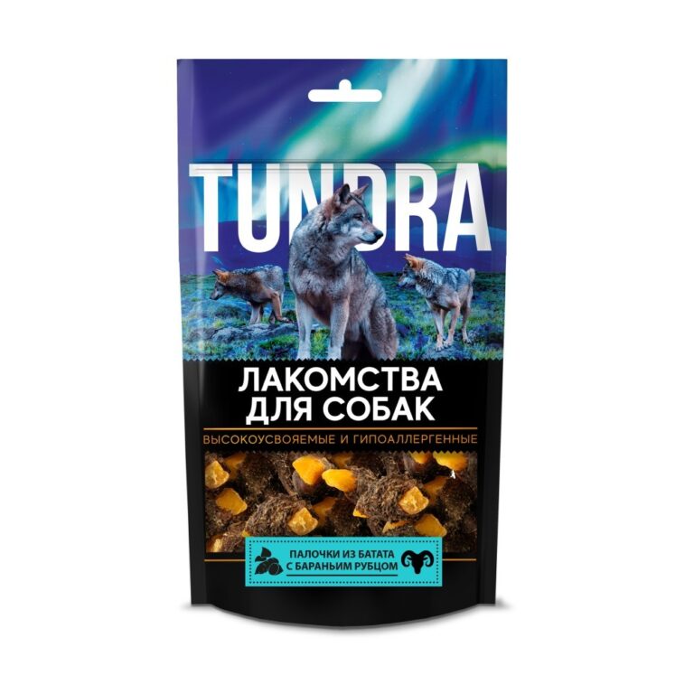 Лакомство для собак TUNDRA Палочки из батата с бараньим рубцом