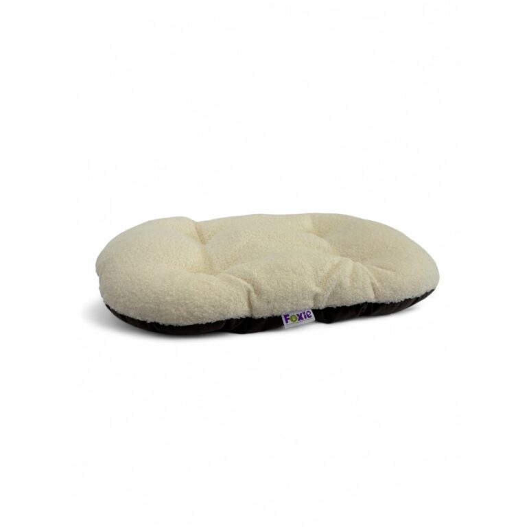 Матрас для животных Foxie Fuzzy oval 55х36см овальный с мехом, пыльно-розовый