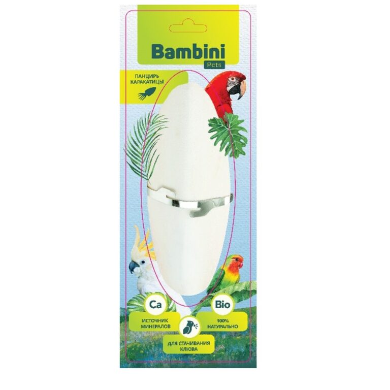 Минеральный камень для птиц BAMBINI PETS панцирь каракатицы для крупных попугаев 20см — цена и наличие Минеральный камень для птиц BAMBINI PETS панцирь каракатицы для крупных попугаев 20см