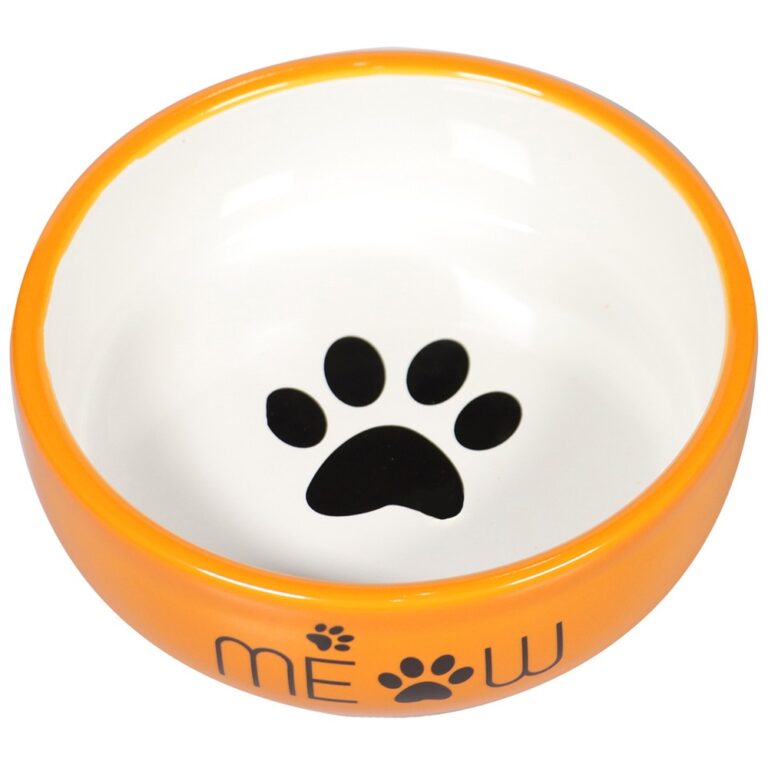 Миска для кошек Mr.Kranch Meow керамическая оранжевая 380мл