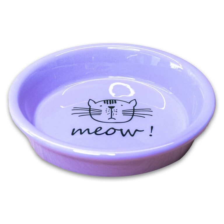 Миска для кошек Mr.Kranch Meow! керамическая сиреневая 200мл
