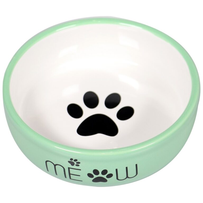 Миска для кошек Mr.Kranch Meow керамическая зеленая 380мл