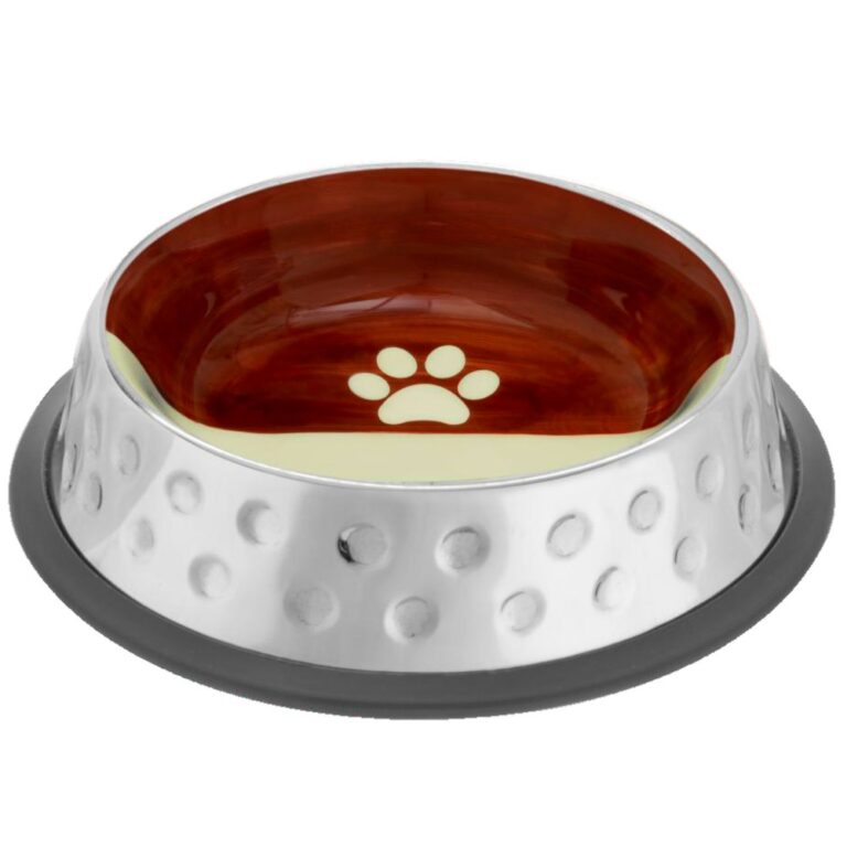 Миска для собак Mr.Kranch Candy из нерж.стали с керам.покрыт., нескользящ.осн., коричн.с белым 250мл — цена и наличие Миска для собак Mr.Kranch Candy из нерж.стали с керам.покрыт., нескользящ.осн., коричн.с белым 250мл