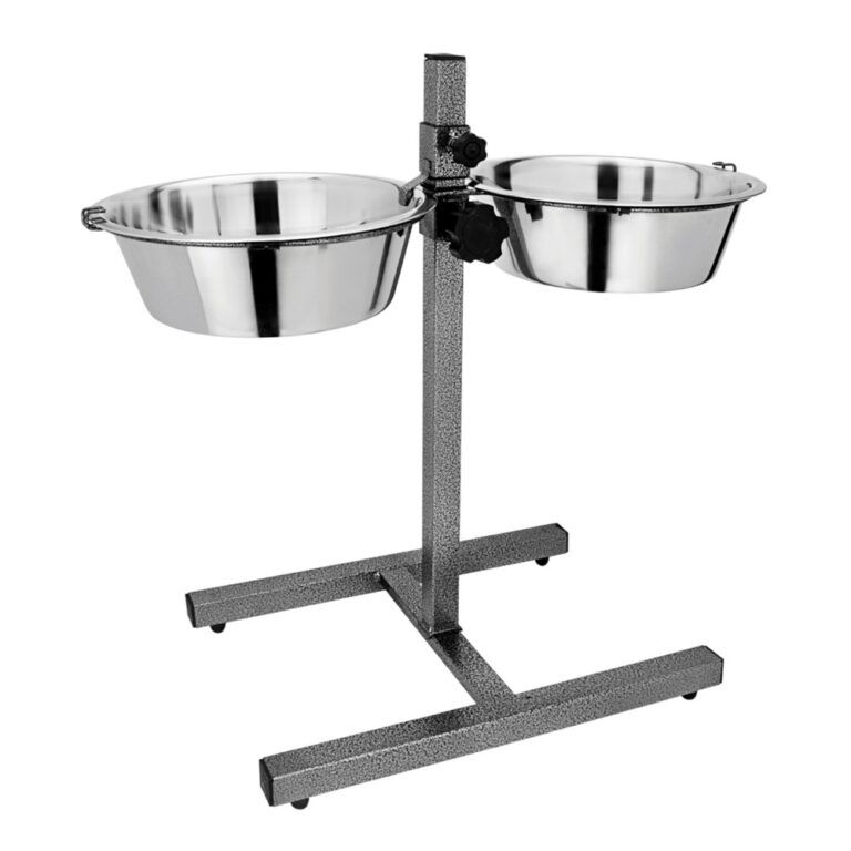 Миска для собак Mr.Kranch двойная из нержавеющей стали на штативе 2х2,75л