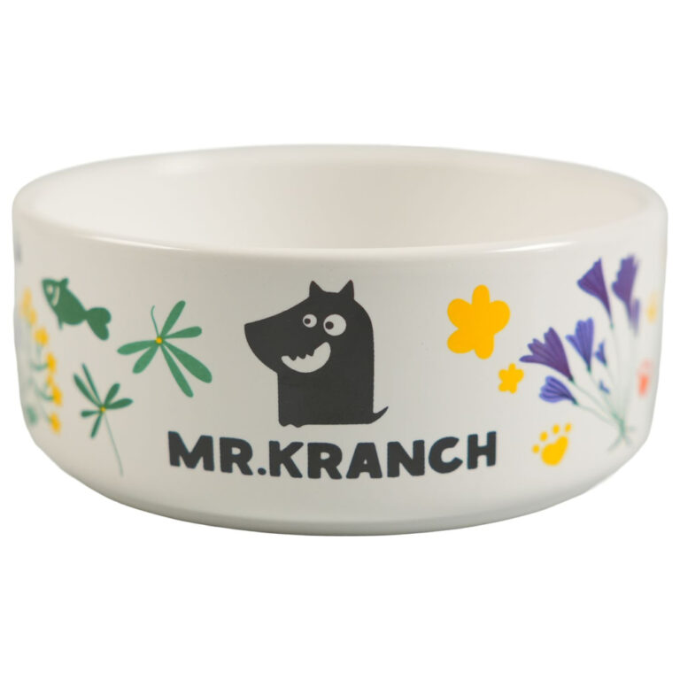 Миска для собак Mr.Kranch Цветы Прованса керамическая, васильковая 420мл — цена и наличие Миска для собак Mr.Kranch Цветы Прованса керамическая, васильковая 420мл
