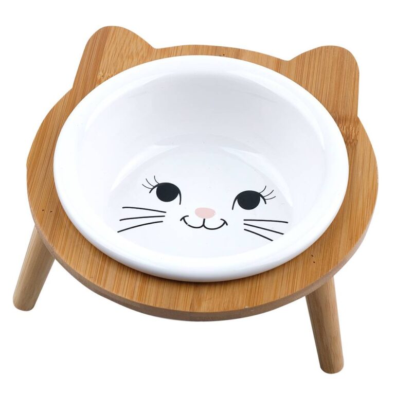 Миска для животных Foxie Cat Bamboo Bowl белая керамическая на подставке 14х14х5,5см 320мл — цена и наличие Миска для животных Foxie Cat Bamboo Bowl белая керамическая на подставке 14х14х5,5см 320мл