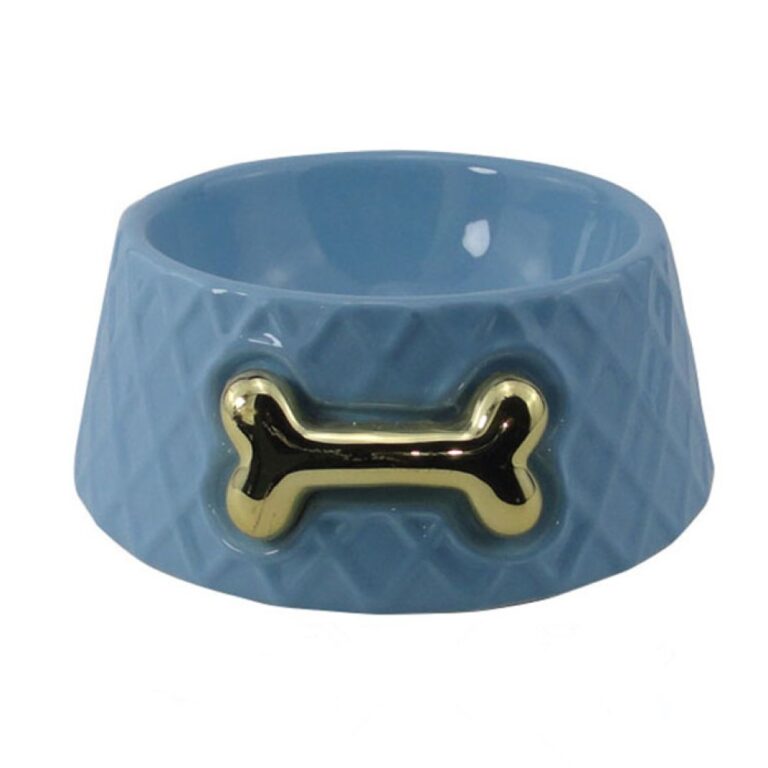 Миска для животных Foxie Golden bone синяя керамическая 17х17×7см 400мл