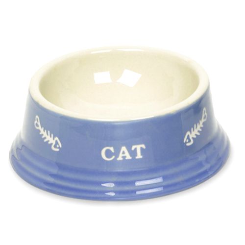Миска для животных Nobby керамика голубая с рисунком CAT 14x4,8см Миска для животных Nobby керамика голубая с рисунком CAT 14×4,8см