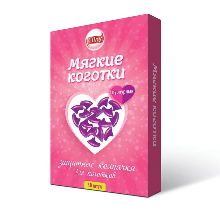 Мягкие коготки-накладки для кошек Cliny пурпурные 40шт Мягкие коготки-накладки для кошек Cliny пурпурные 40шт