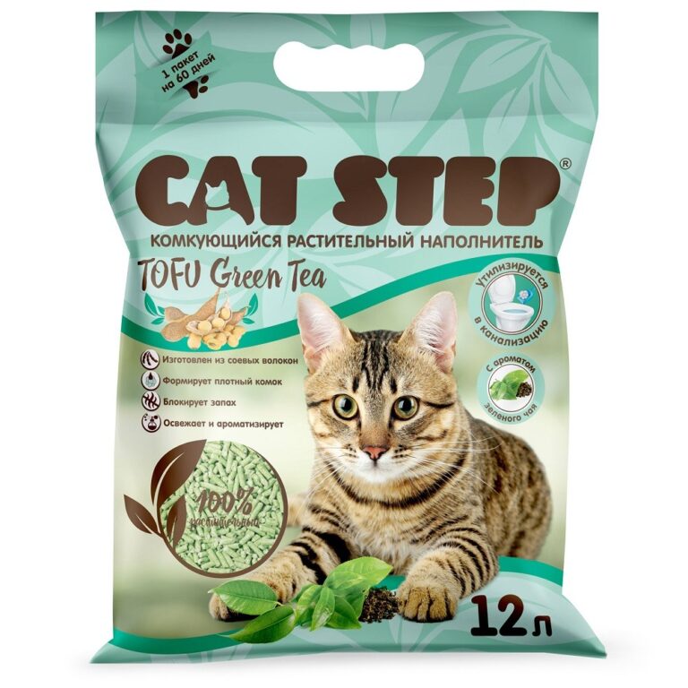 Наполнитель для кошачьего туалета CAT STEP Tofu Green Tea комкующийся растительный 12л Наполнитель для кошачьего туалета CAT STEP Tofu Green Tea комкующийся растительный 12л