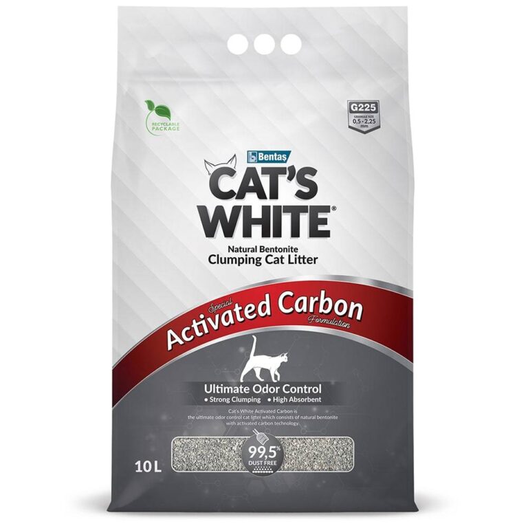 Наполнитель для кошачьего туалета CAT'S WHITE Activated Carbon комкующийся с активированным углем 10л Наполнитель для кошачьего туалета CAT’S WHITE Activated Carbon комкующийся с активированным углем 10л
