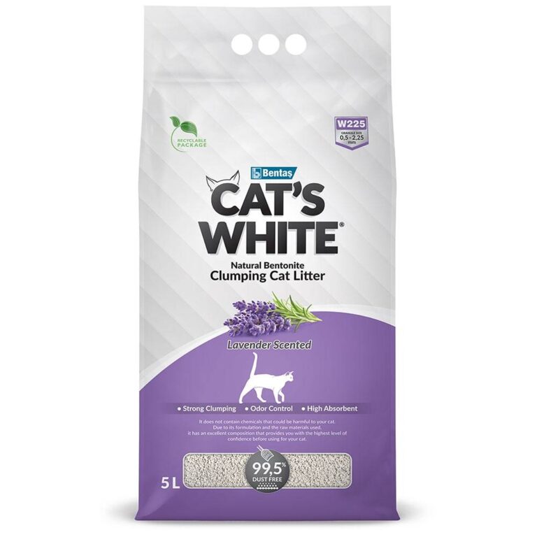 Наполнитель для кошачьего туалета CAT'S WHITE Lavender комкующийся с ароматом лаванды 5л Наполнитель для кошачьего туалета CAT’S WHITE Lavender комкующийся с ароматом лаванды 5л