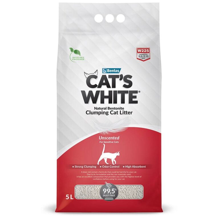 Наполнитель для кошачьего туалета CAT’S WHITE Natural комкующийся без ароматизатора 5л