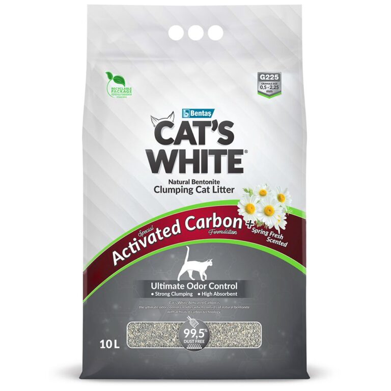 CAT'S WHITE Наполнитель для кошачьего туалета CAT’S WHITE Spring Fresh комкующийся с аром. Весенней свеж-ти, 10л