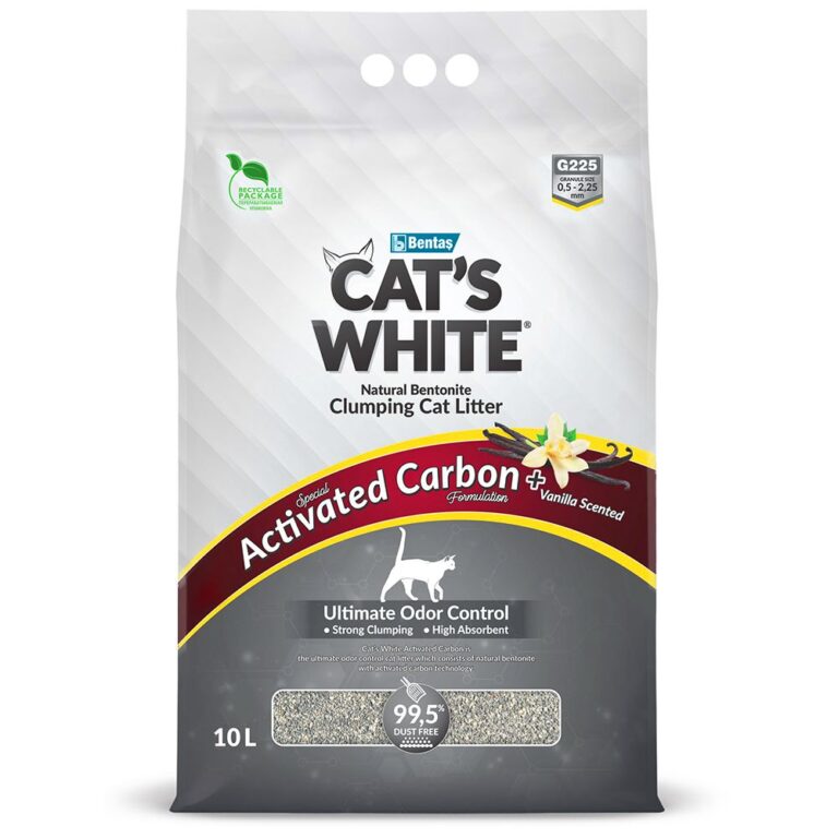Наполнитель для кошачьего туалета CAT’S WHITE Vanilla комкующийся с аром. Ванили, 10л