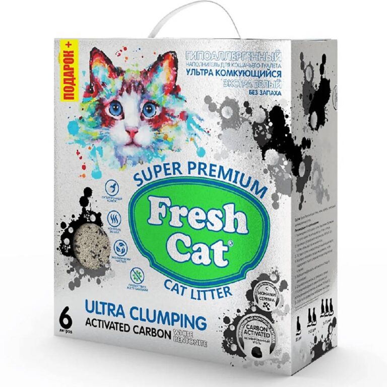 Наполнитель для кошачьего туалета FRESH CAT комкующийся с активированным углем 6л — цена и наличие Наполнитель для кошачьего туалета FRESH CAT комкующийся с активированным углем 6л