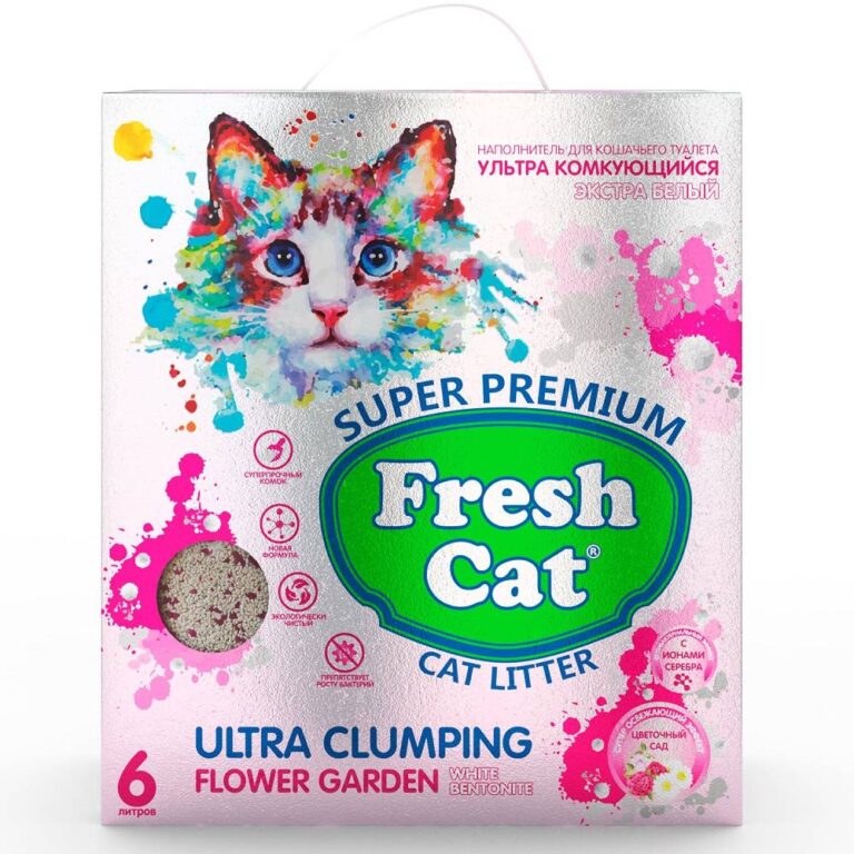 Наполнитель для кошачьего туалета FRESH CAT комкующийся с ароматом Цветочный сад 6л Наполнитель для кошачьего туалета FRESH CAT комкующийся с ароматом Цветочный сад 6л