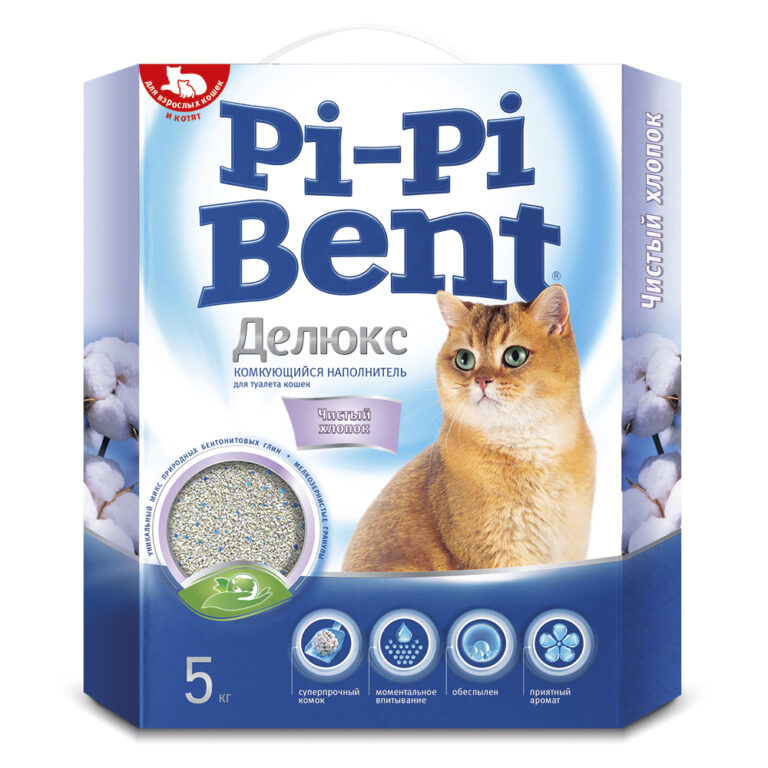 Наполнитель для кошачьего туалета PI-PI BENT DeLuxe Clean cotton комкующийся, коробка 5кг — цена и наличие Наполнитель для кошачьего туалета PI-PI BENT DeLuxe Clean cotton комкующийся, коробка 5кг