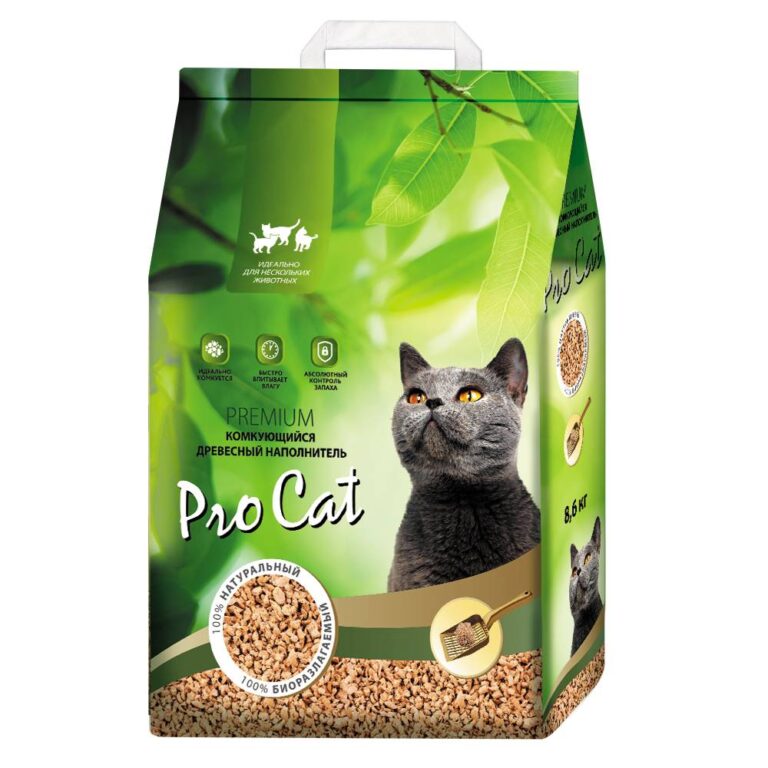 Наполнитель для кошачьего туалета Pro Cat комкующийся древесный 8,6кг — цена и наличие Наполнитель для кошачьего туалета Pro Cat комкующийся древесный 8,6кг