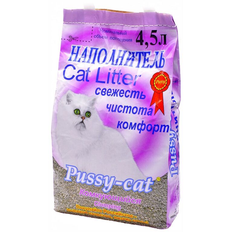Наполнитель для кошачьего туалета PUSSY CAT комкующийся фиолетовый 4,5л — цена и наличие Наполнитель для кошачьего туалета PUSSY CAT комкующийся фиолетовый 4,5л