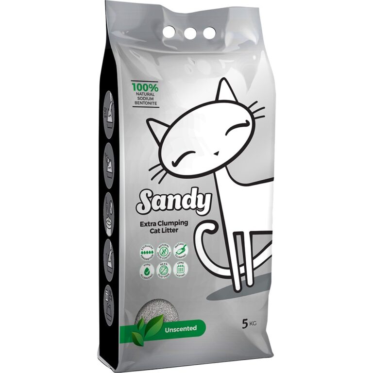 Наполнитель для кошачьего туалета SANDY комкующийся Unscented без ароматизатора 5кг Наполнитель для кошачьего туалета SANDY комкующийся Unscented без ароматизатора 5кг
