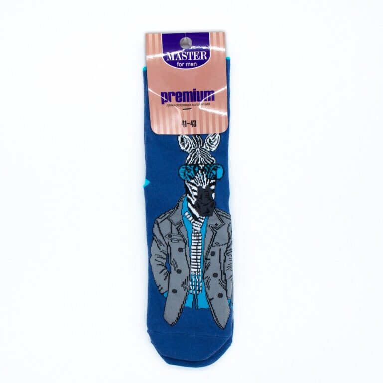 Носки MASTER SOCKS Зебра в пиджаке синий мужские р.29