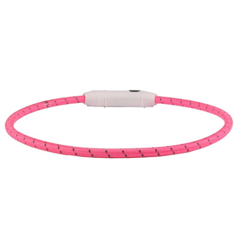 Ошейник для собак FLAMINGO светящийся Led, Visio розовый, 33-63,5см, 8мм Ошейник для собак FLAMINGO светящийся Led, Visio розовый, 33-63,5см, 8мм