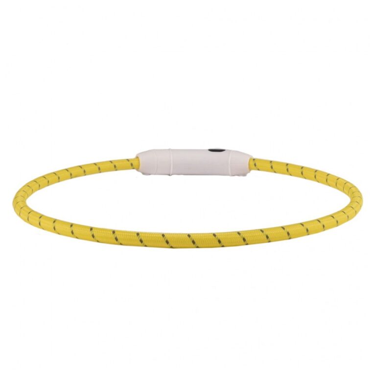 Ошейник для собак FLAMINGO светящийся Led, Visio желтый, 33-63,5см, 8мм